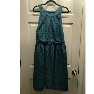 Fervour Modcloth Size 4X Green Black Polka Dot Retro Inspired Pin-Up Swing Dress
